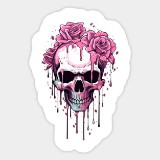 Skull and roses Sticker